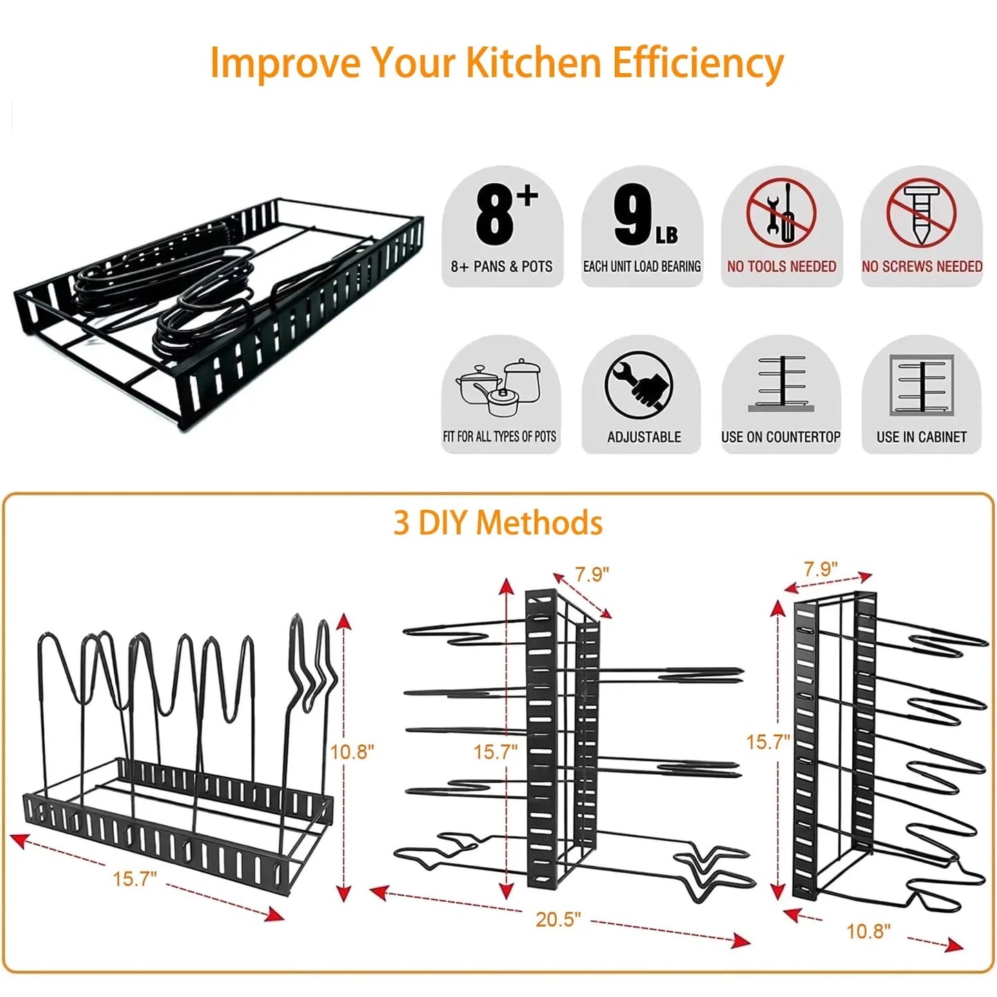Pot Organizer Rack